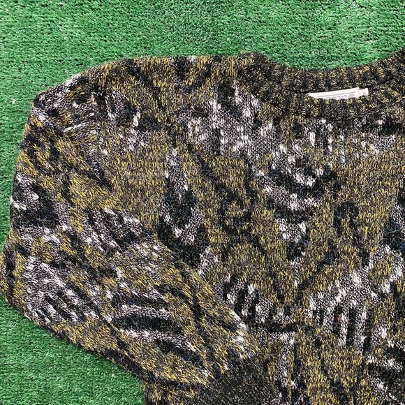 Vintage 90s Abstract Pattern Wool Essential Crewneck Sweater - Picture 2 of 5